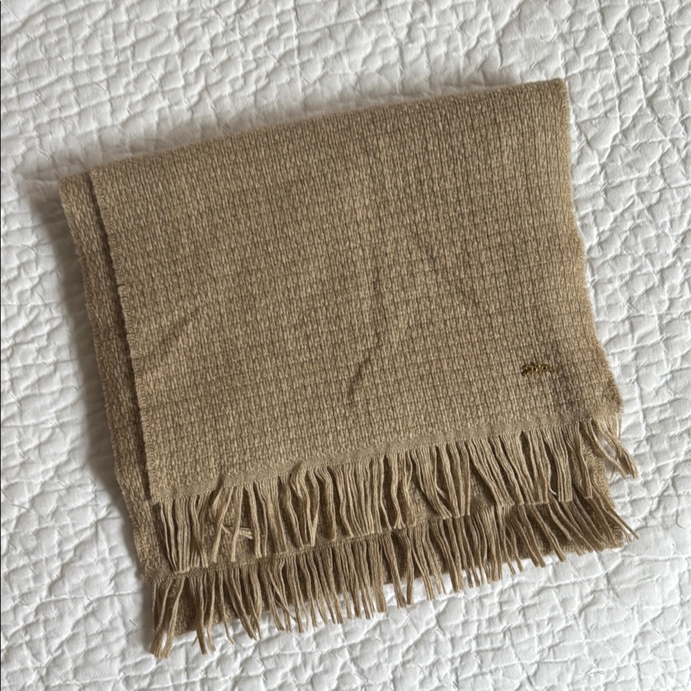 NEW Longchamp Cashmere Silk Scarf in Oat, Made in Italy